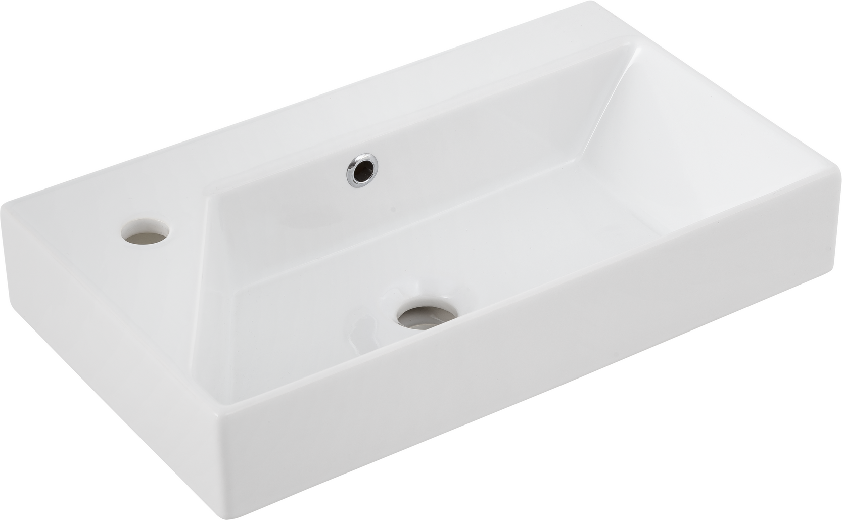 Badmobil Waschbecken eckig 'Tao' weiß 55 x 10 x 33 cm