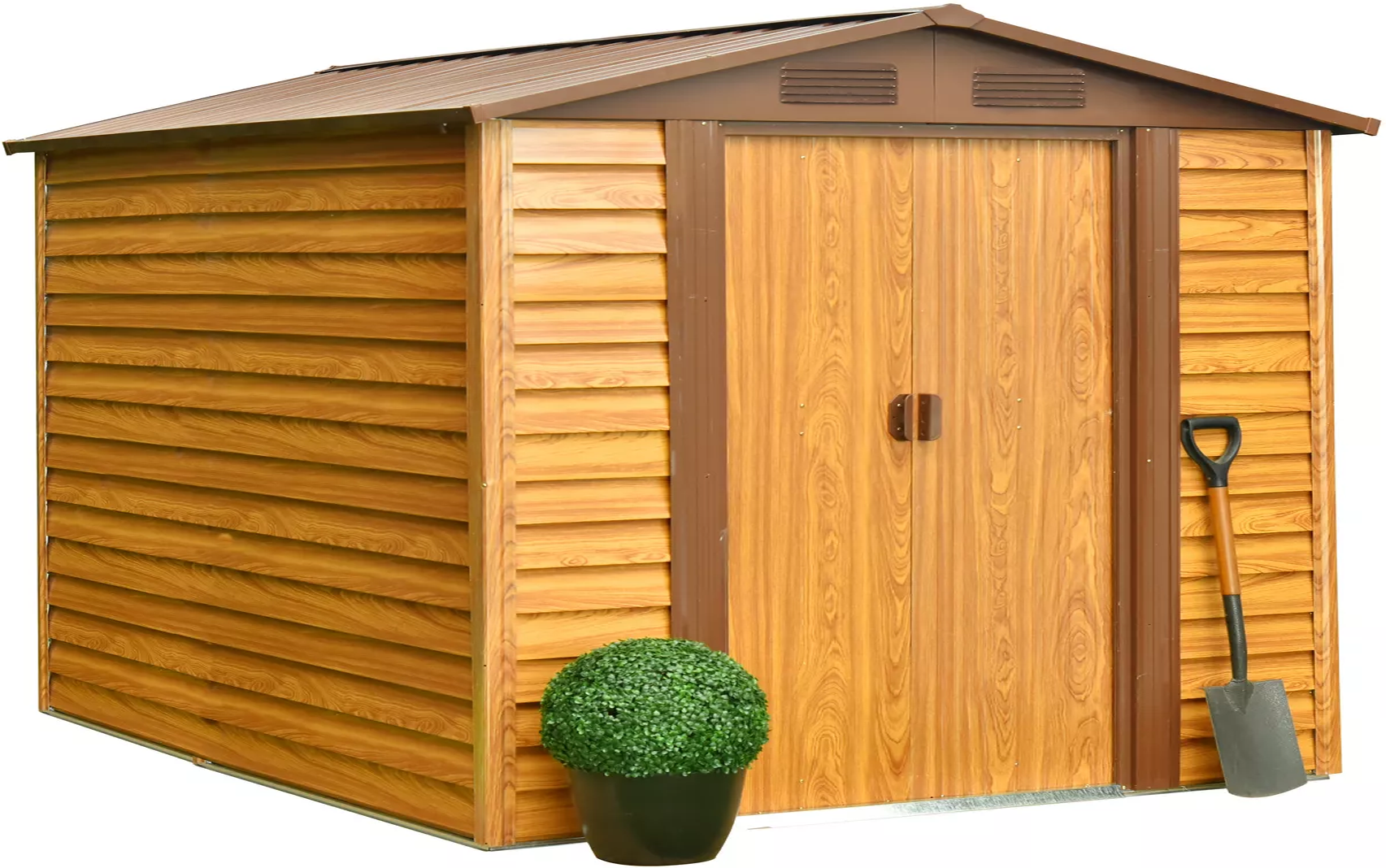 Pergart Metallgerätehaus 'Frankfurt II 86' Holzoptik 236 x 195 x 209 cm