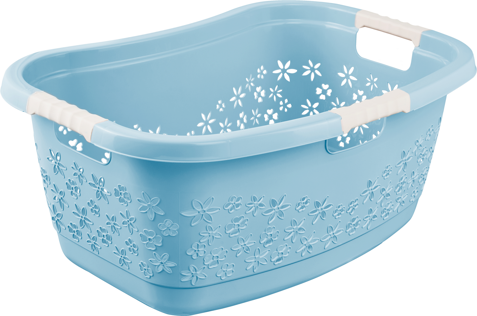 Keeeper Wäschekorb 'Lasse' nordic blue ergonomisch mit softgriffen 65 x 45 x 28,5 cm 50 l