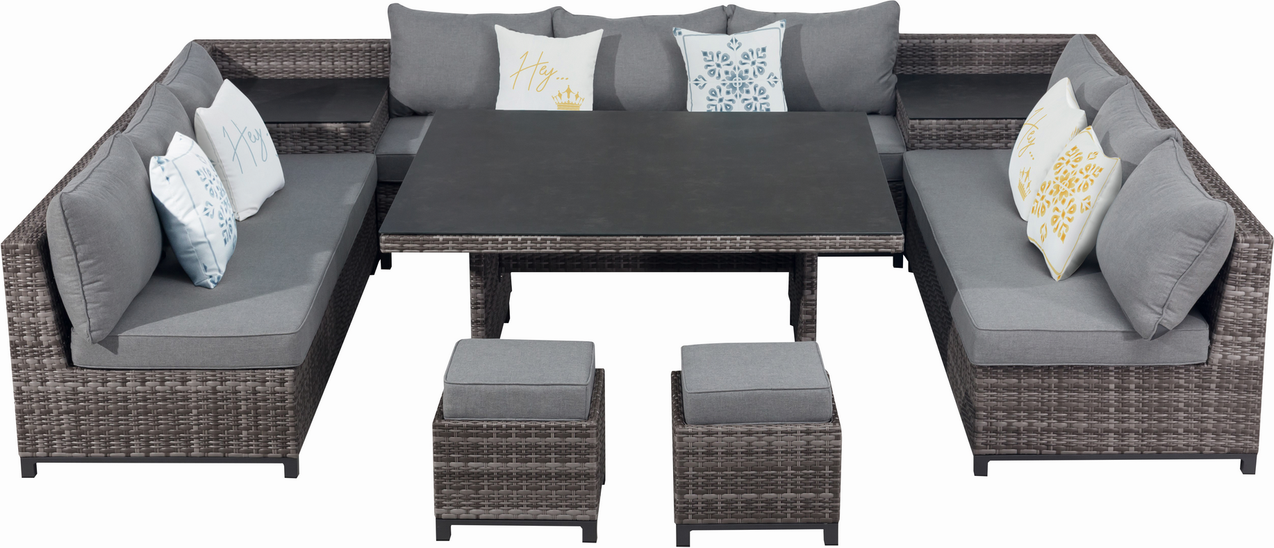 Gartenmöbel-Set 'Cosima' grau 8-teilig