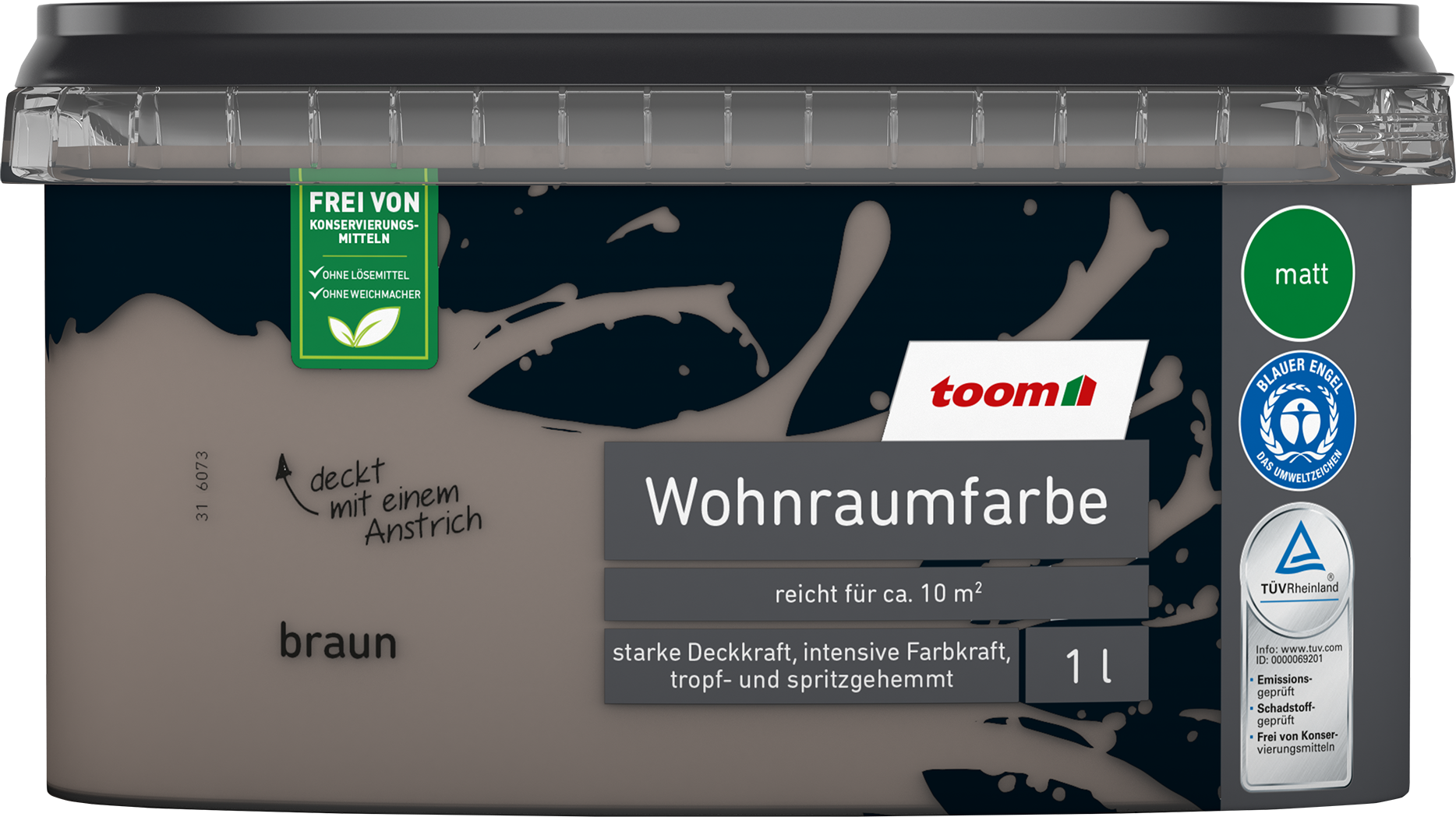 toom Wohnraumfarbe braun matt 1 l