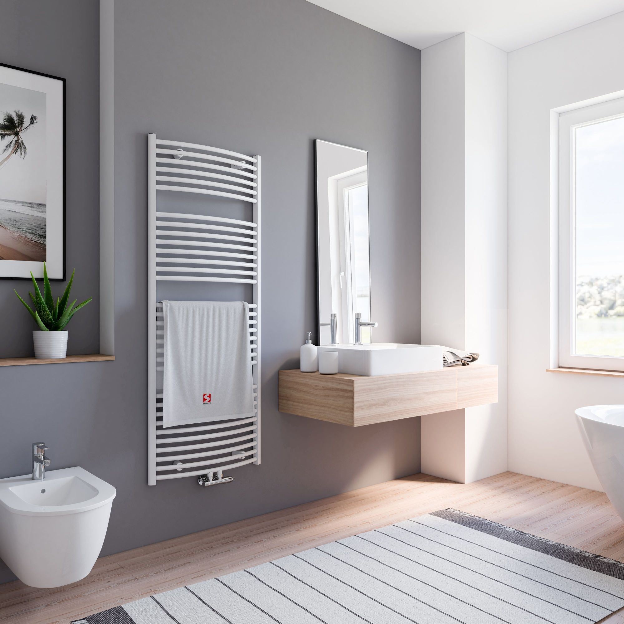 Schulte Badheizkörper 'Europa' mit Mittelanschluss, weiß, 153,5 x 60 cm