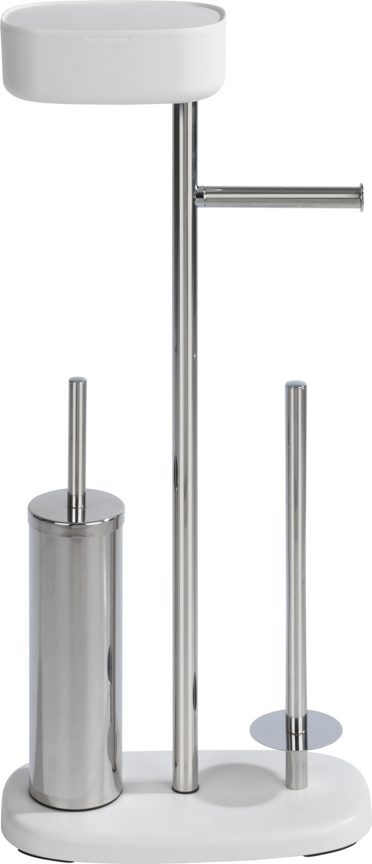 Thumbnail - Wenko Stand WC-Garnitur 'Rivazza' 5-in-1 edelstahlfarben/weiß mit Ablage