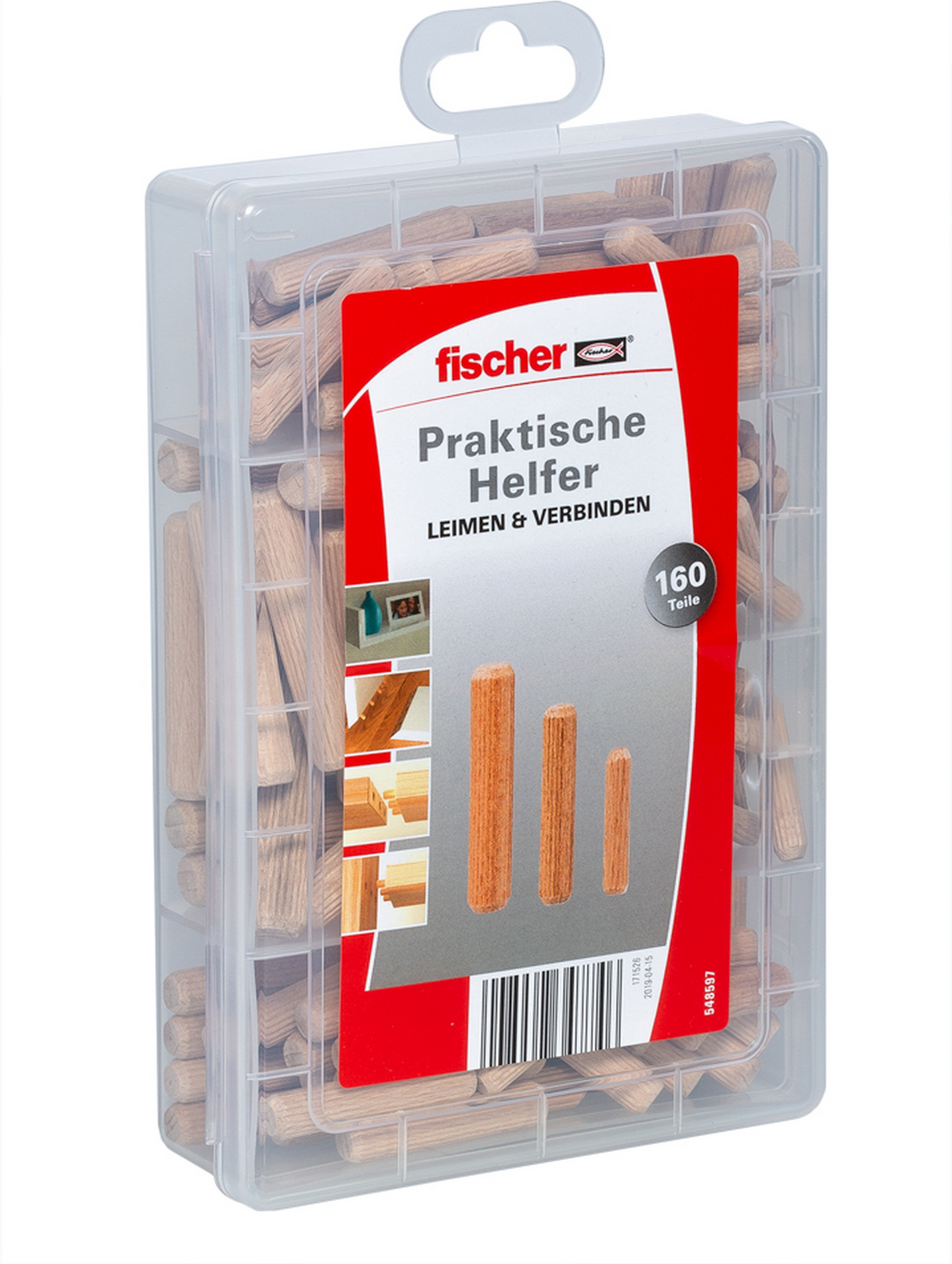Fischer Holzdübel-Set, 3 Größen, 160-teilig