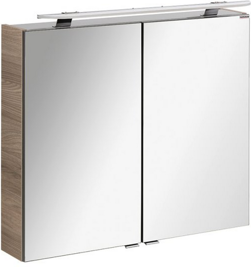 Thumbnail - Fackelmann LED-Spiegelschrank 'Luxor' braun 80 x 68 x 16 cm