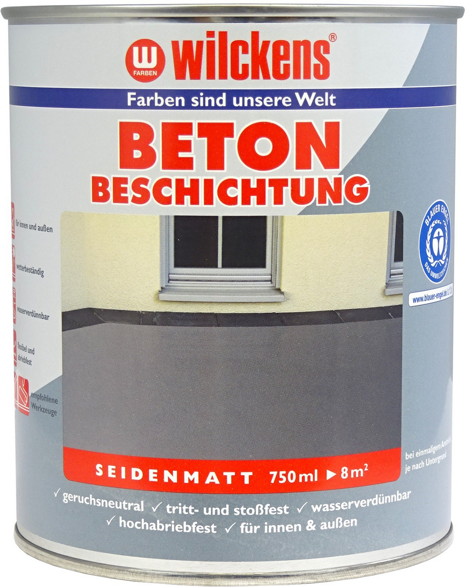 Wilckens Bodenbeschichtung silbergrau 750 ml