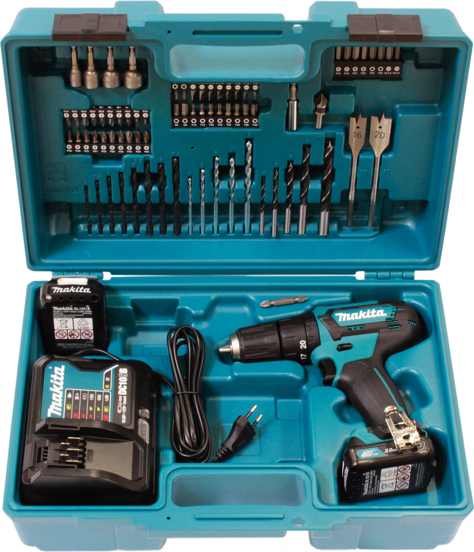Thumbnail - Makita Akku-Schlagbohrschrauber-Set 'HP333DSAX1' 12 V, 78-teilig