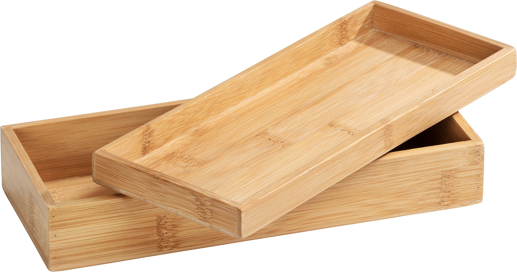 Wenko Ablagebox 'Terra' Bambus mit Deckel 24 x 5,5 x 10 cm