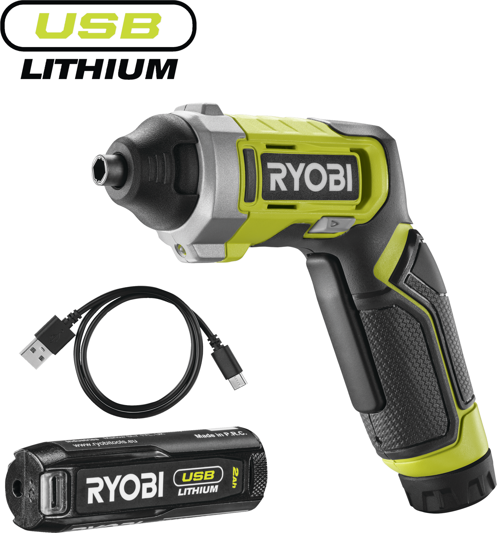 Ryobi Akkuschrauber 'USB-Lithium' 4 V mit Akku und Ladekabel