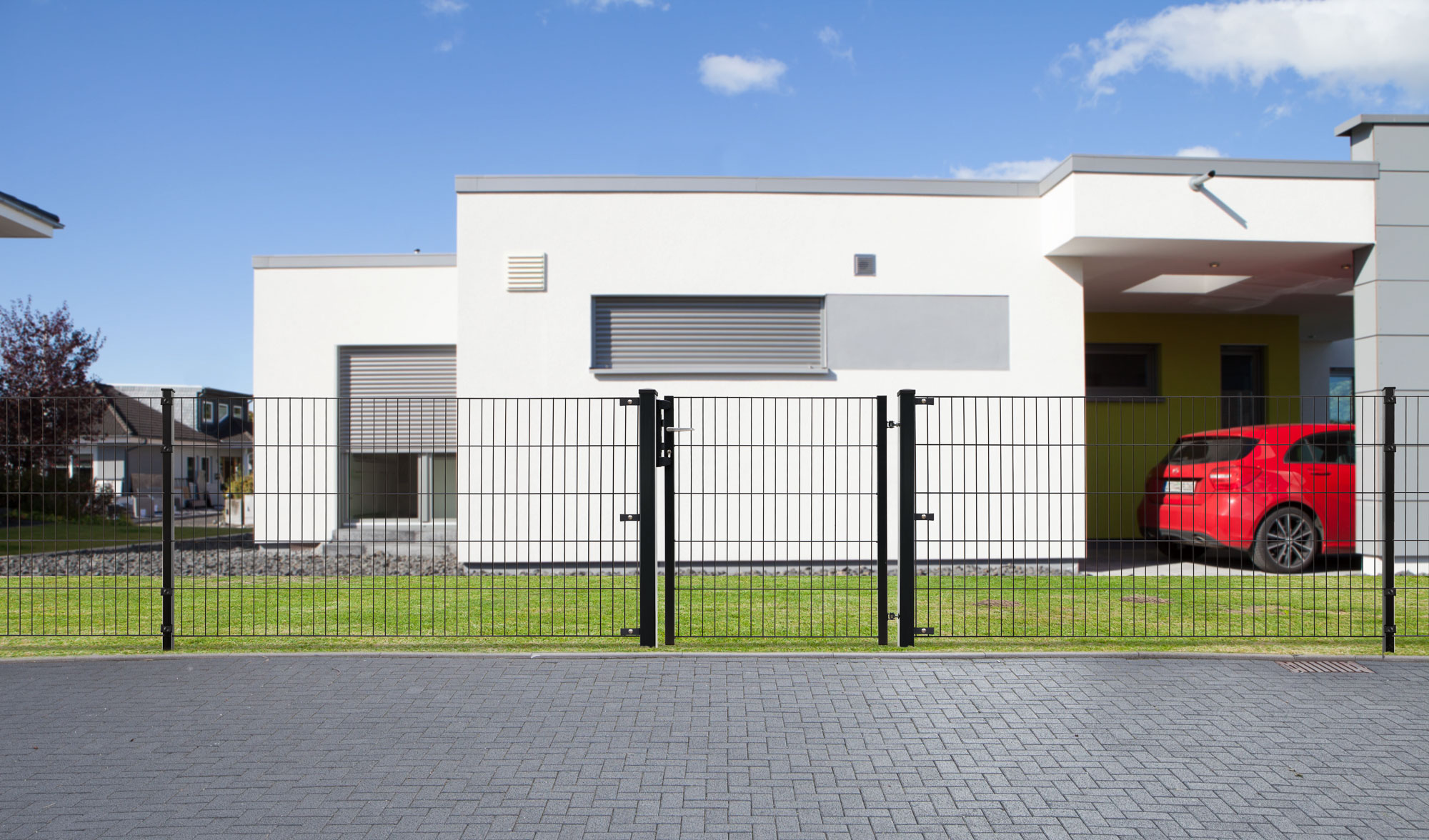 deutsche zauntechnik Drehflügeltor 'Vario light Typ M' schwarz 96 x 103