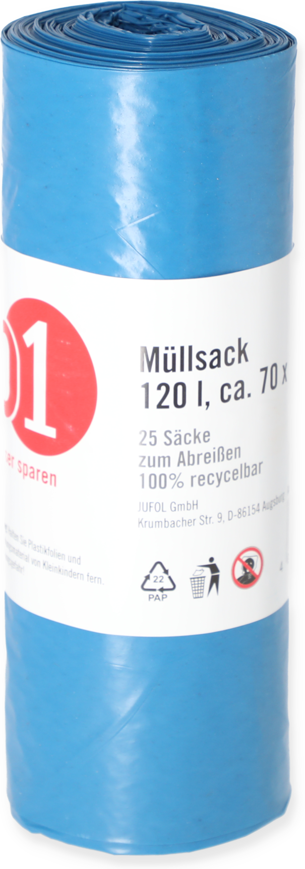 Thumbnail - B1 Müllsäcke blau 70 x 110 cm 120 l 25 Stück