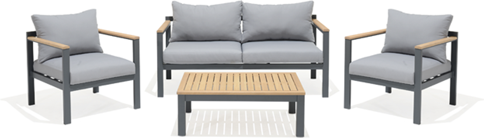 Gartenmöbel-Set 'Jule' grau 4-teilig