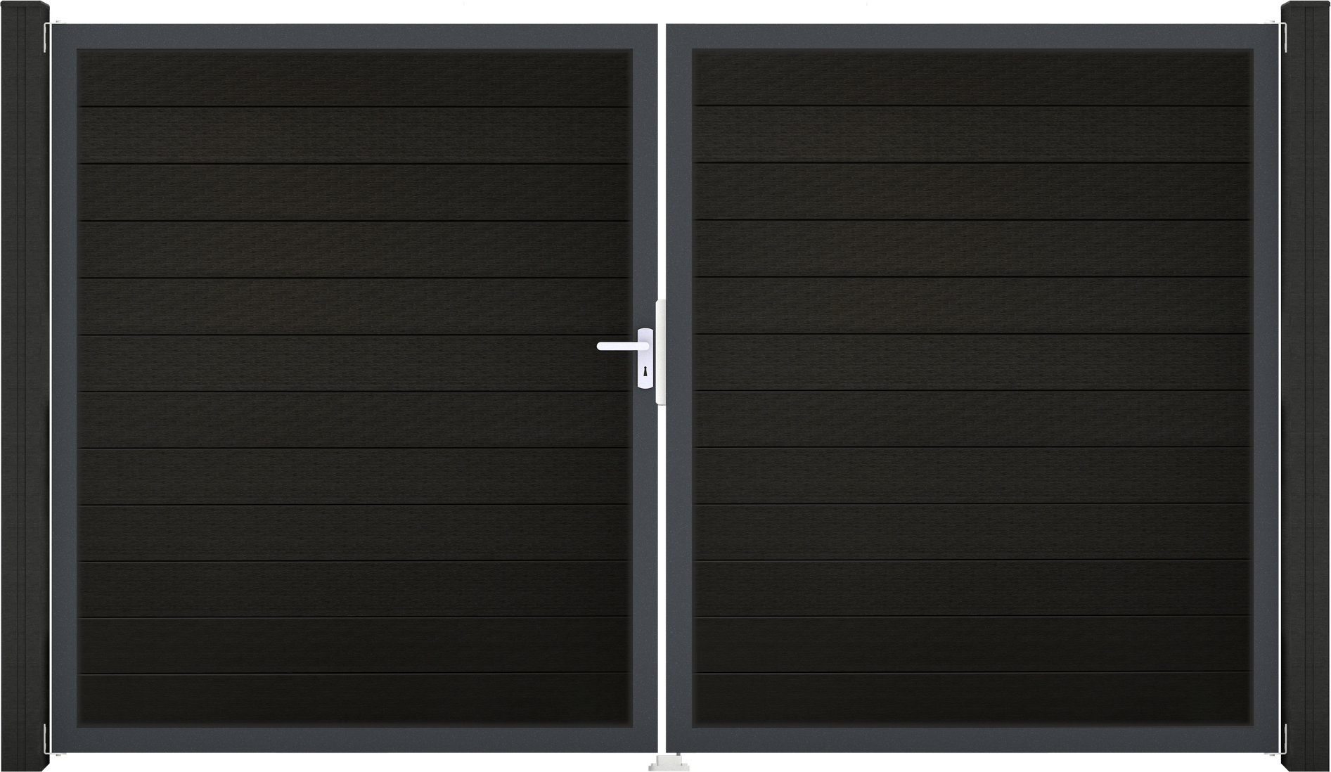 GroJa Doppeltor 'Solid' BPC/Aluminium DIN links schwarz/anthrazit 300 x 180 cm