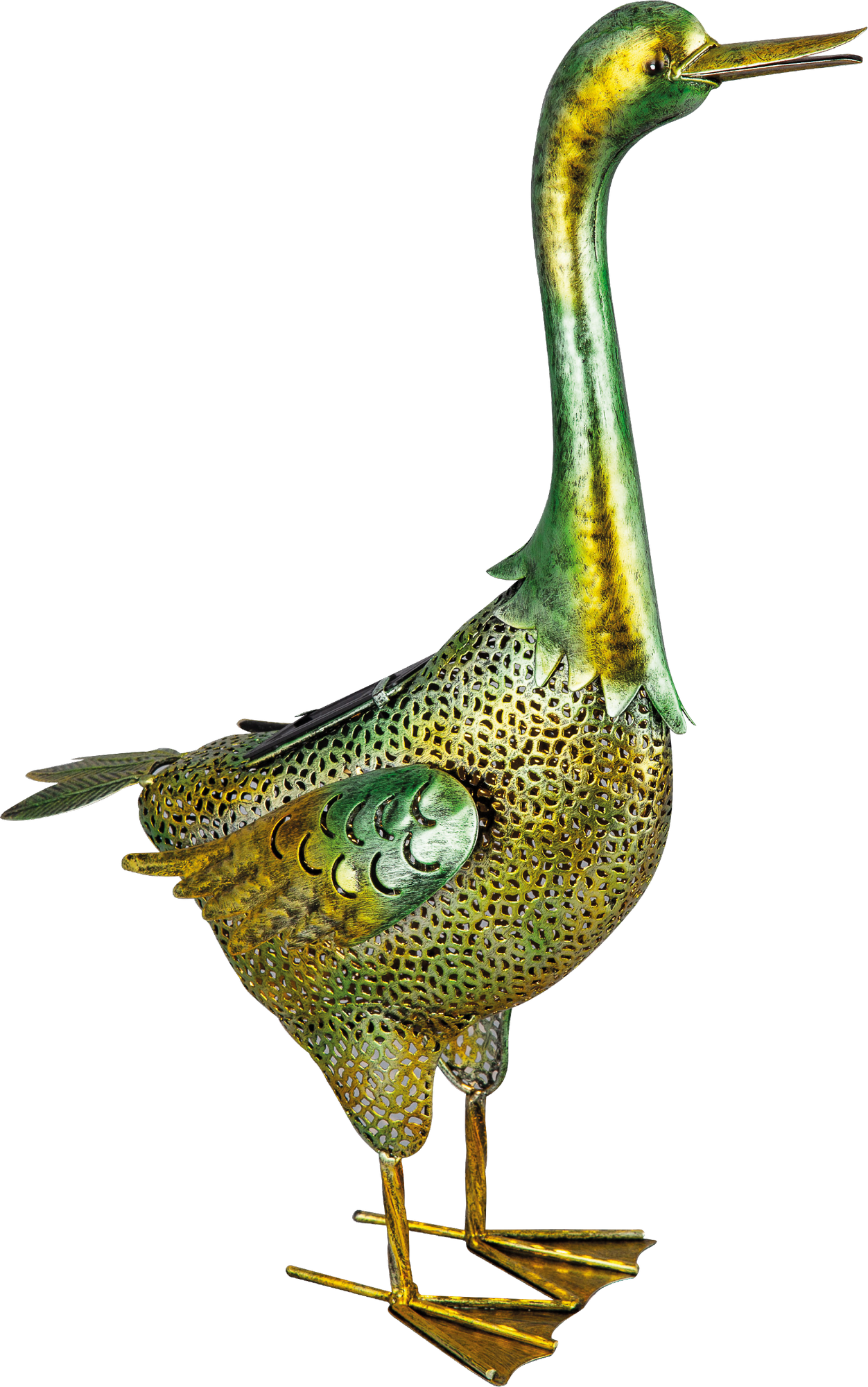 toom LED-Solar-Dekoleuchte 'Ente' goldfarben/grün 45,5 cm