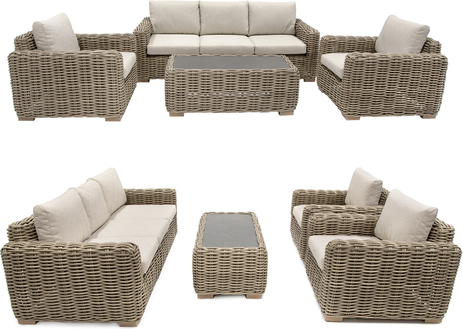 Thumbnail - bellavista® Lounge-Set 'Havana' braun/creme 4-teilig