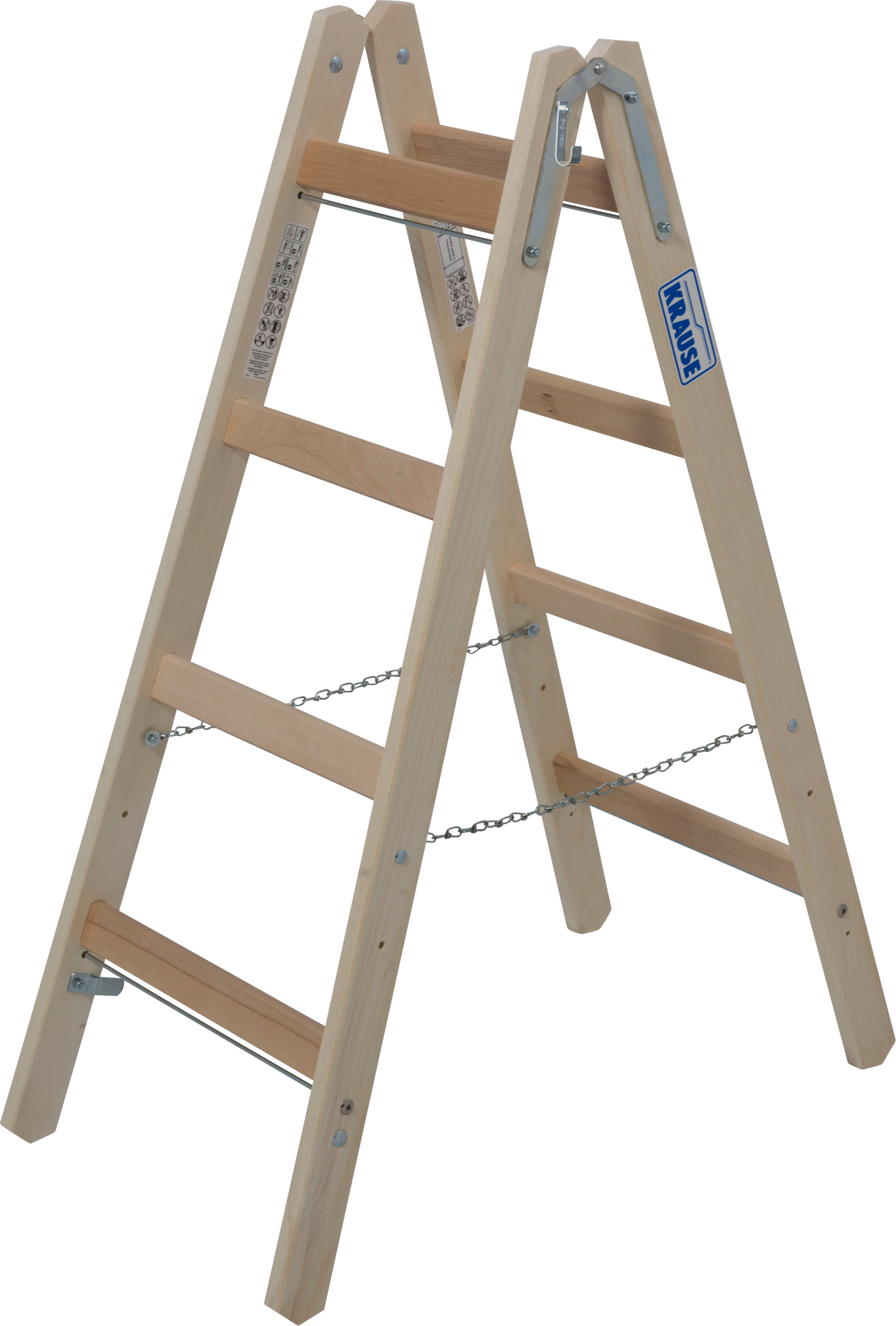 Krause Sprossenstehleiter 'Stabilo' Holz 2 x 4 Stufen