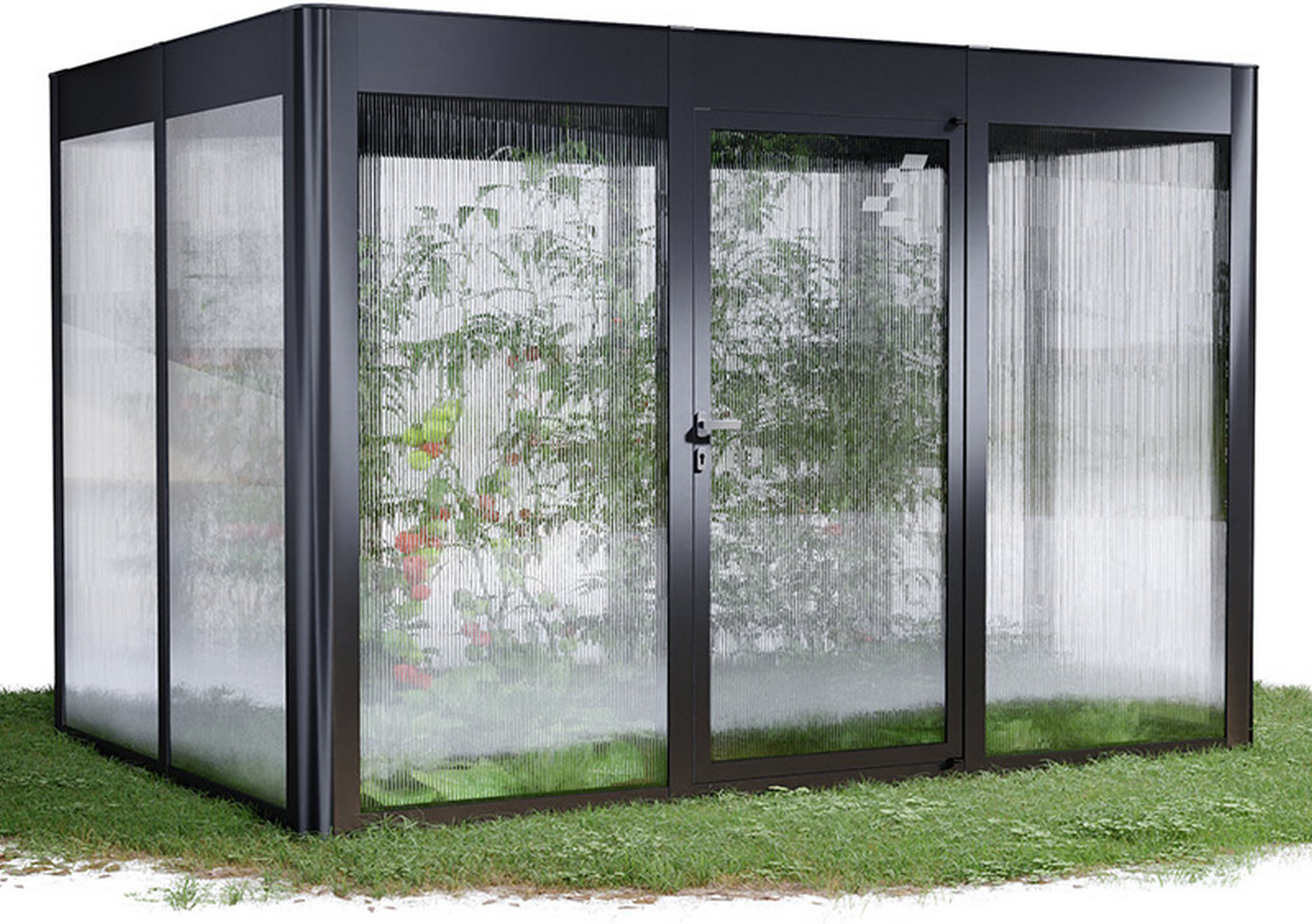 SunElements Gewächshaus 'SunGarden Select 3.2' 338 x 233 cm mit 10 mm Doppelstegplatten anthrazit-metallic