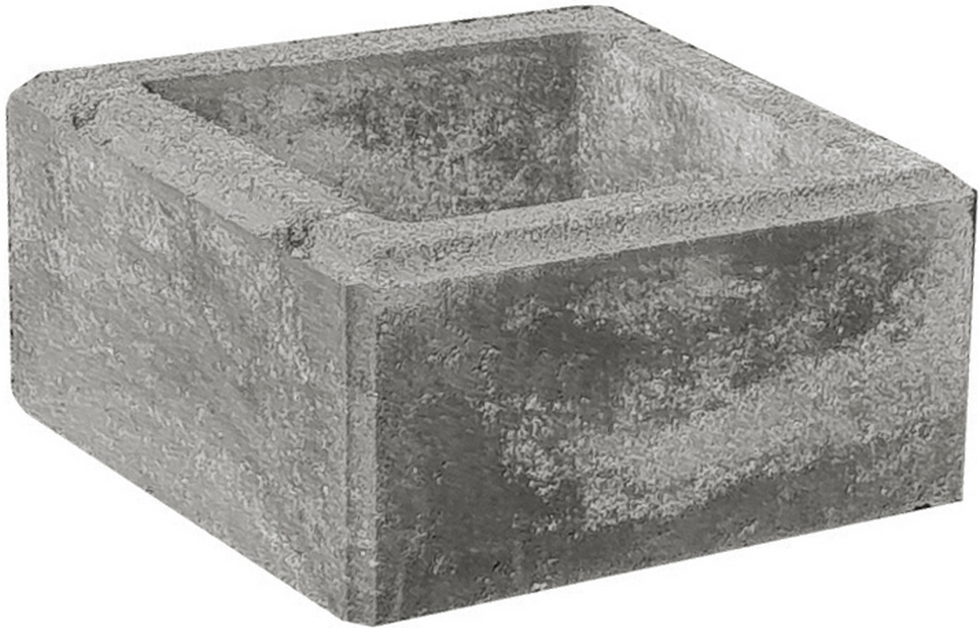 Diephaus Mauerstein 'T-Wall System PFS' Beton schwarz/weiß 37,5 x 37,5 x 20 cm