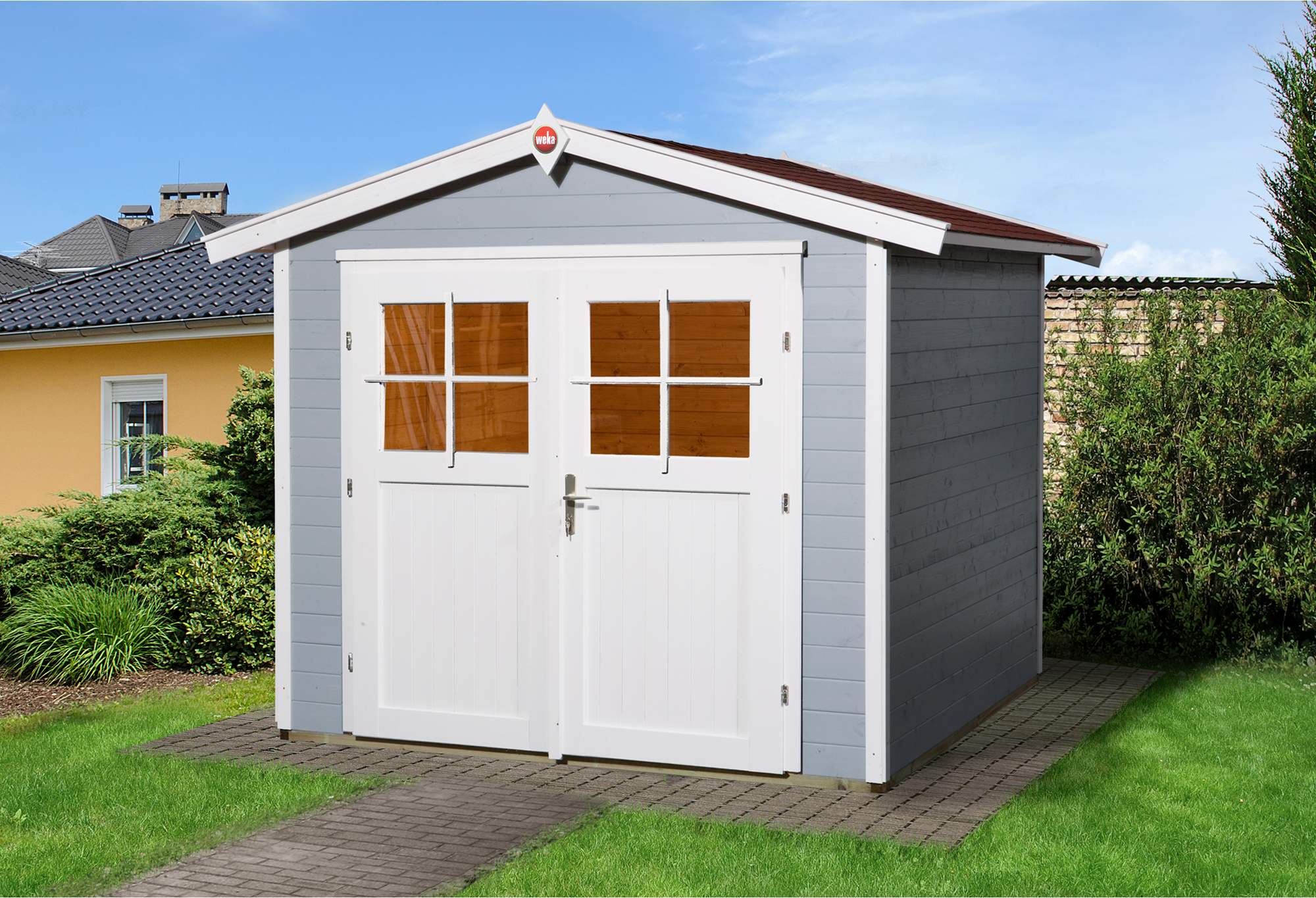 Blockbohlenhaus 'Luna 3' grau