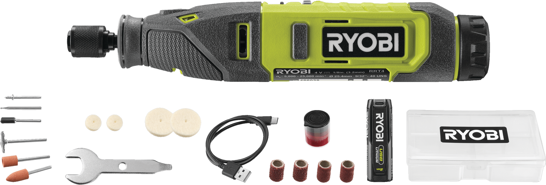 Ryobi Akku-Rotationswerkzeug 'USB-Lithium' 4 V mit Akku und Ladekabel
