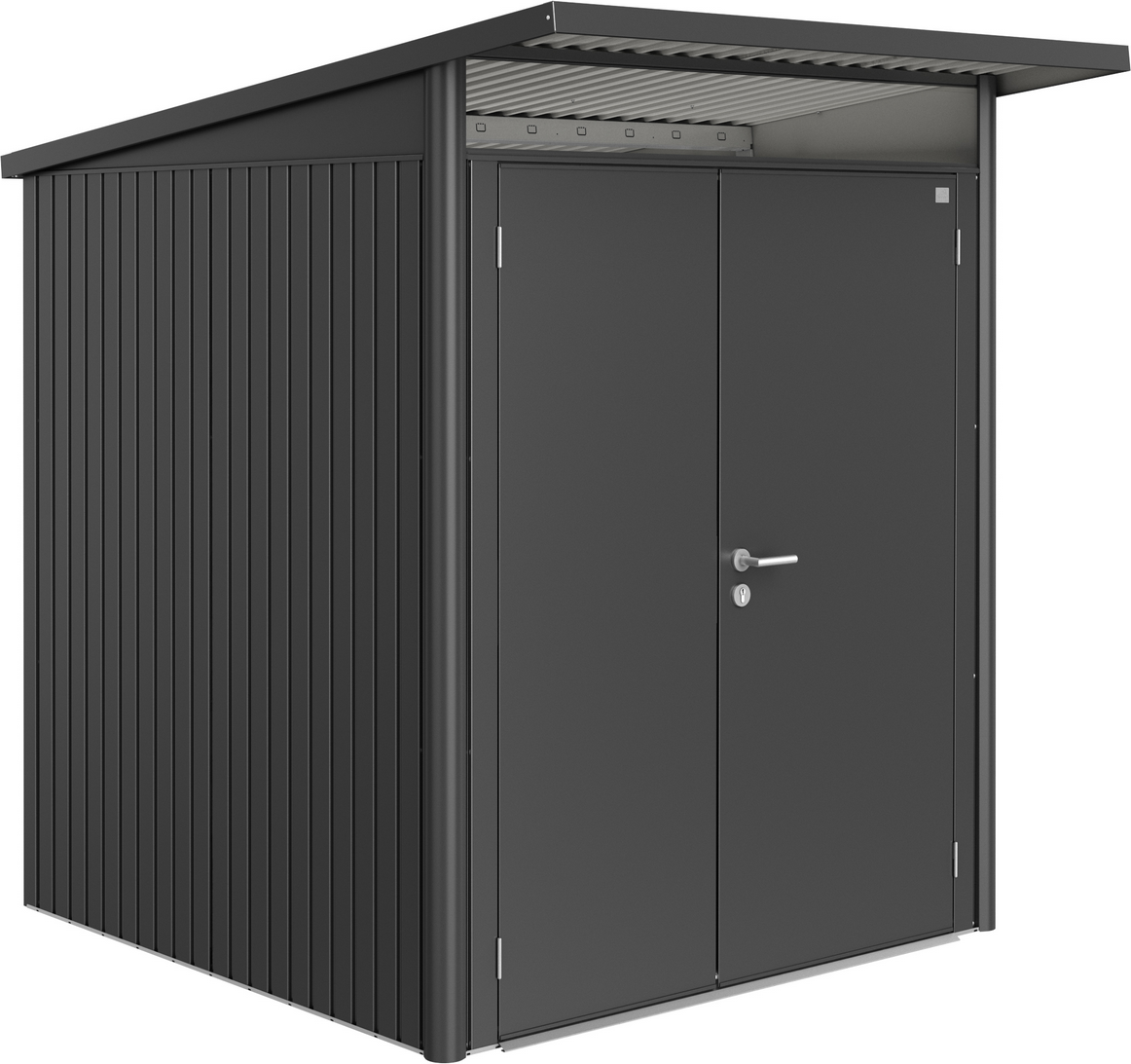 Thumbnail - Biohort Gerätehaus 'AvantGarde' Gr. A1 dunkelgrau-metallic 180 x 220 cm mit Doppeltür schmal