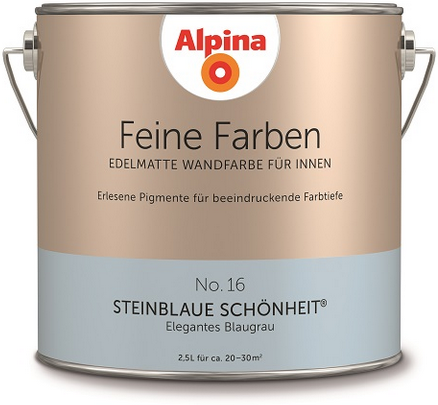 Alpina Feine Farben 'Steinblaue Schönheit' blaugrau matt 2,5 l