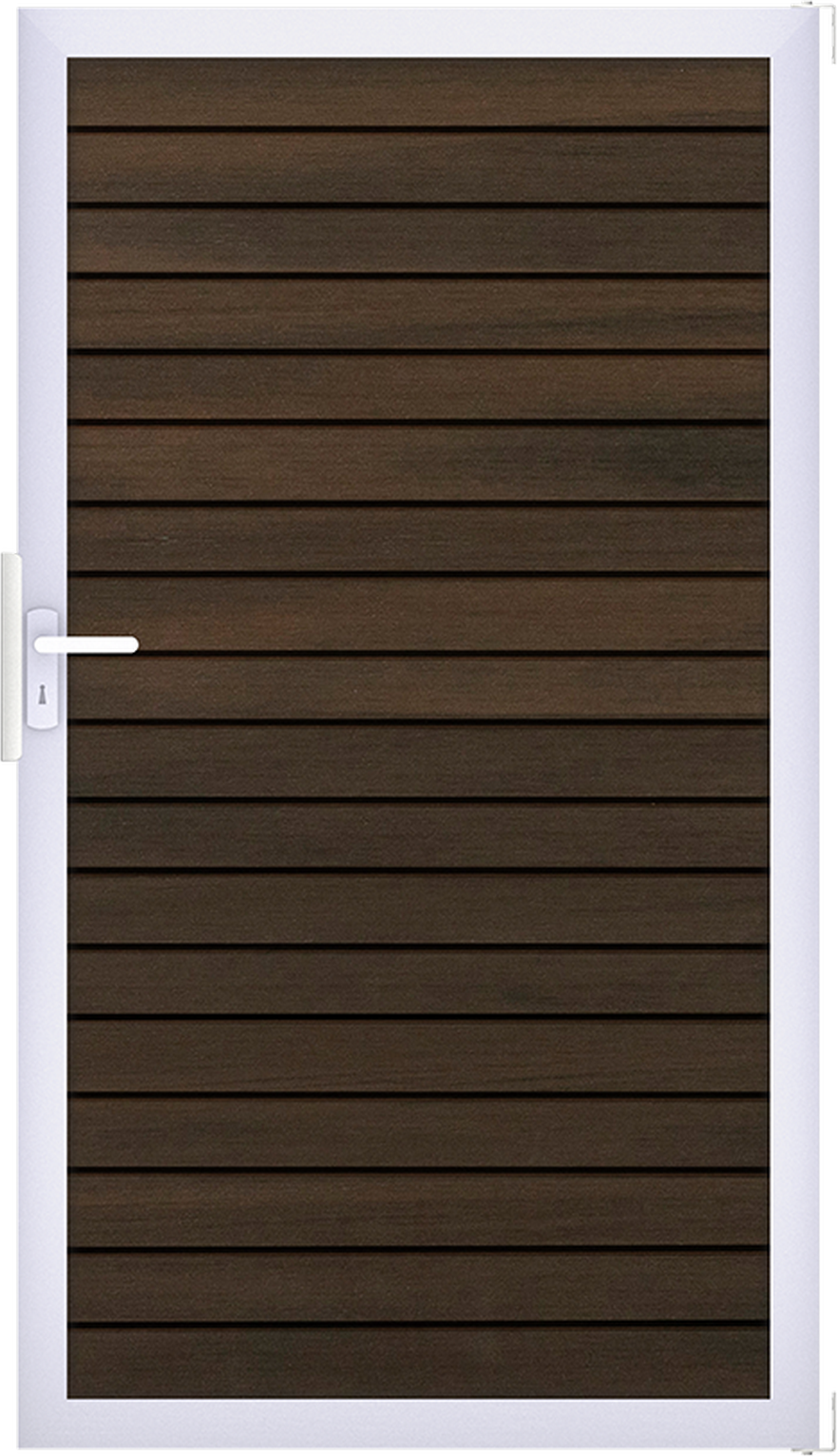 GroJa Einzeltor 'Solid Rhombus' BPC/Aluminium walnussfarben/silber 100 x 180 cm