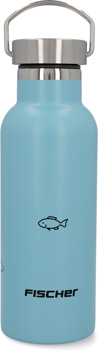 Fischer Fahrrad Trinkflasche für Kinder Edelstahl blau 500 ml