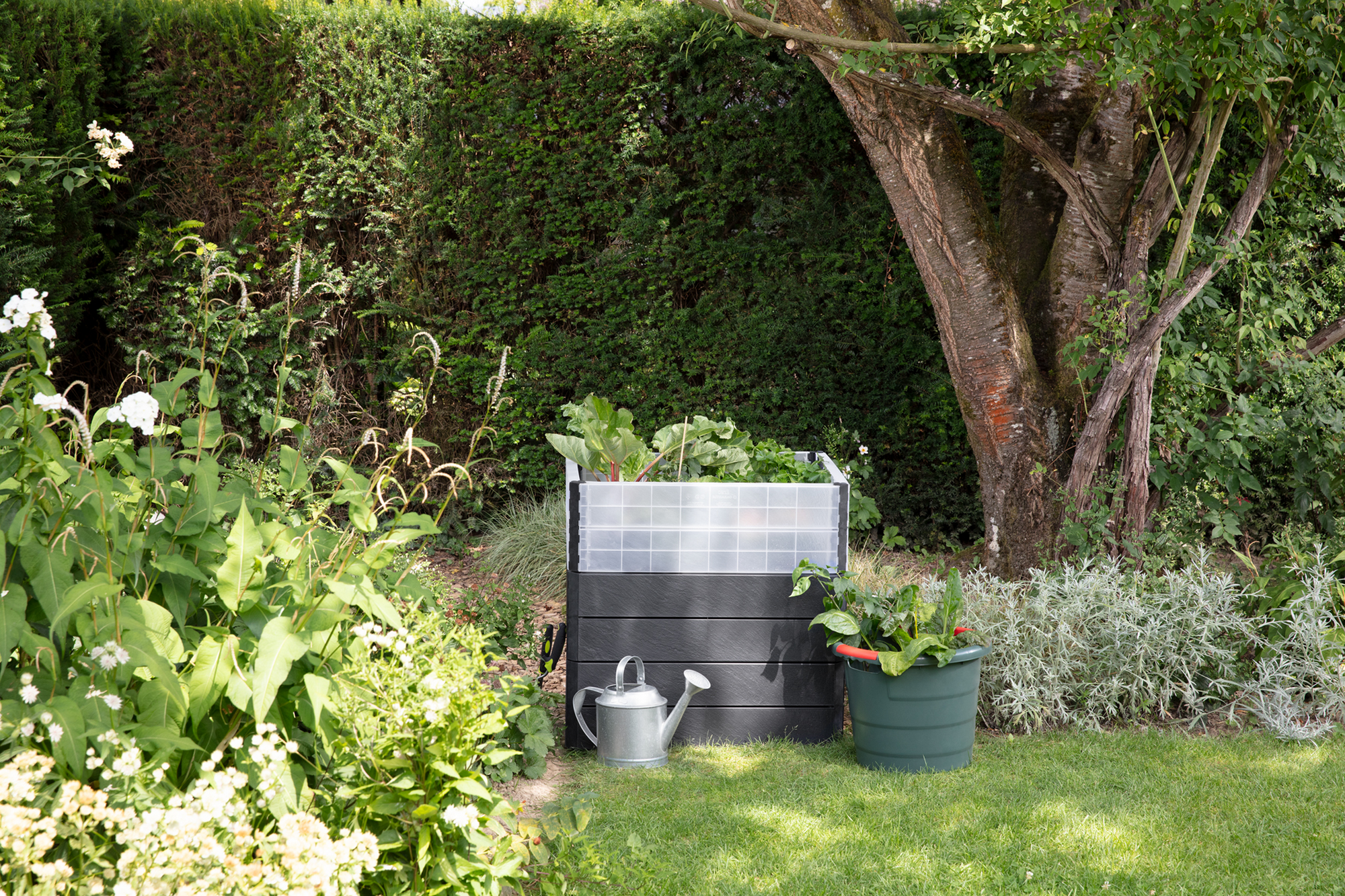 GARANTIA Hochbeet 'Ergo Quadro Turbo M 75 Stone' anthrazit 80 x 75 x 60 cm