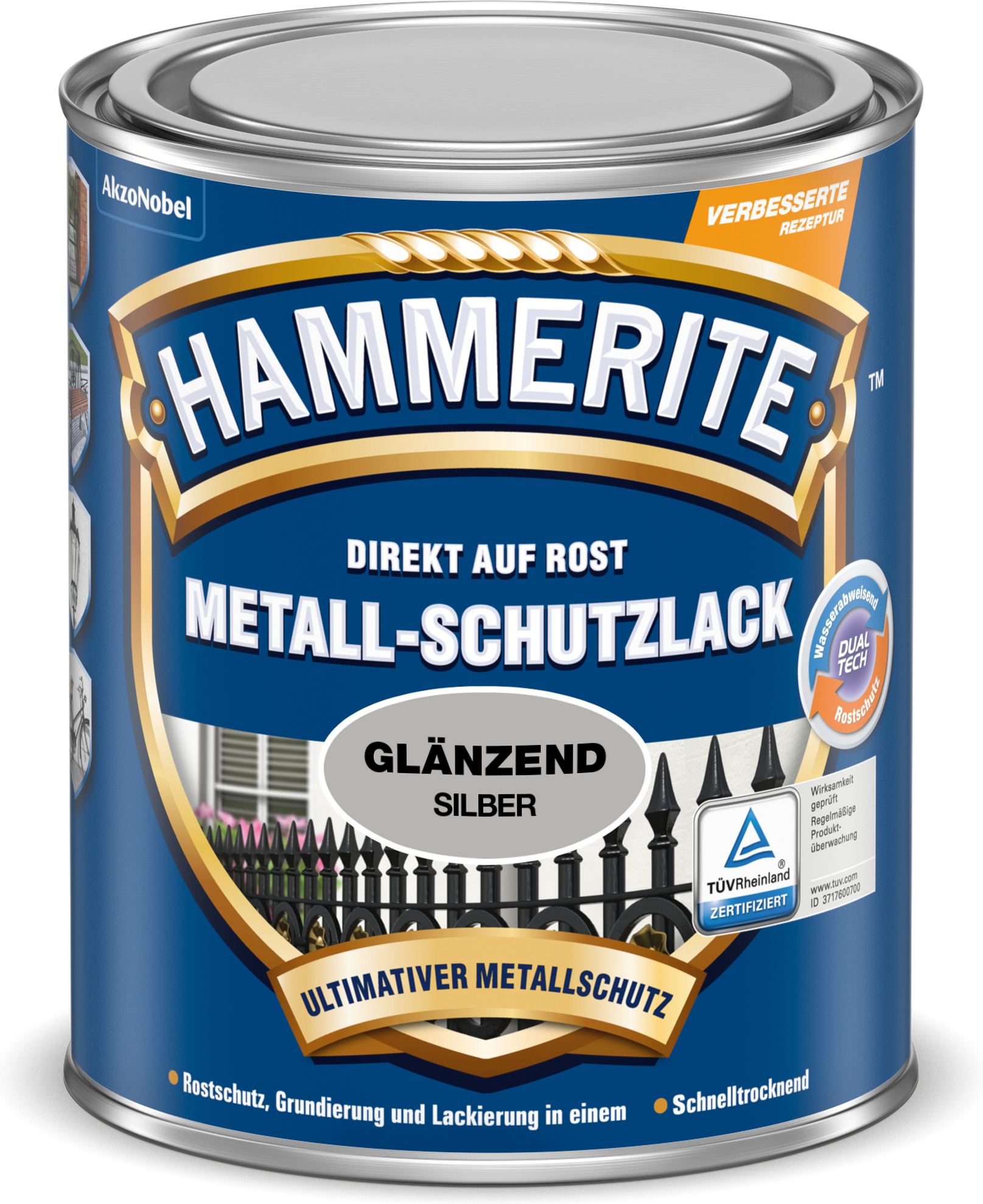 Hammerite Metallschutzlack silber glänzend 2,5 l