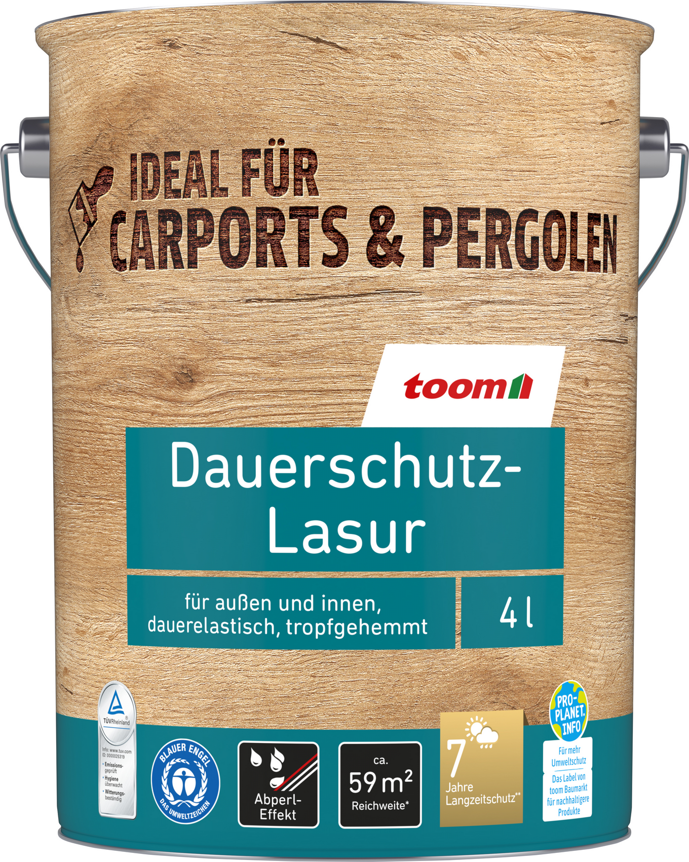 toom Dauerschutzlasur kieferfarben 4 l