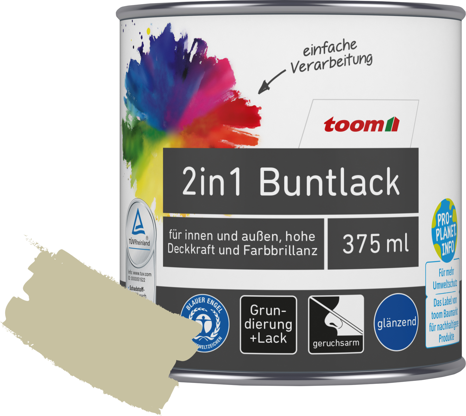Thumbnail - toom 2in1 Buntlack 'Salbeiduft' zartgrün glänzend 375 ml