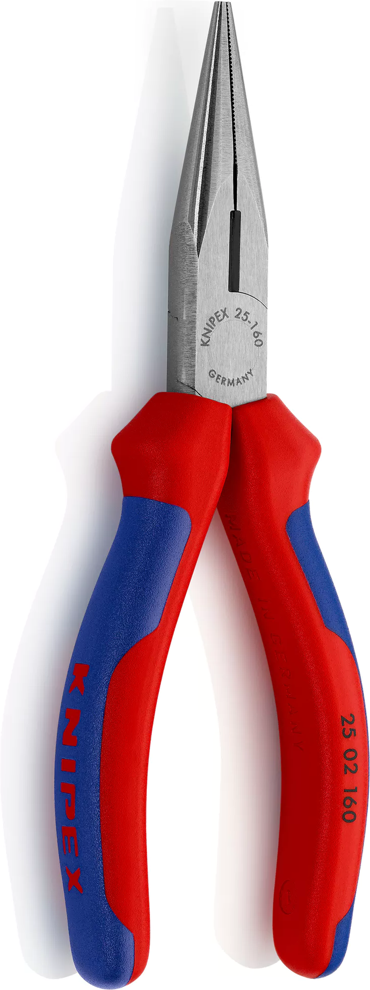 Knipex Flachrundzange mit Schneide schwarz atramentiert 160 mm