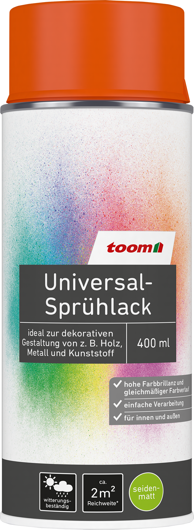 Thumbnail - toom Universal-Sprühlack 'Feuerglut' orange seidenmatt 400 ml
