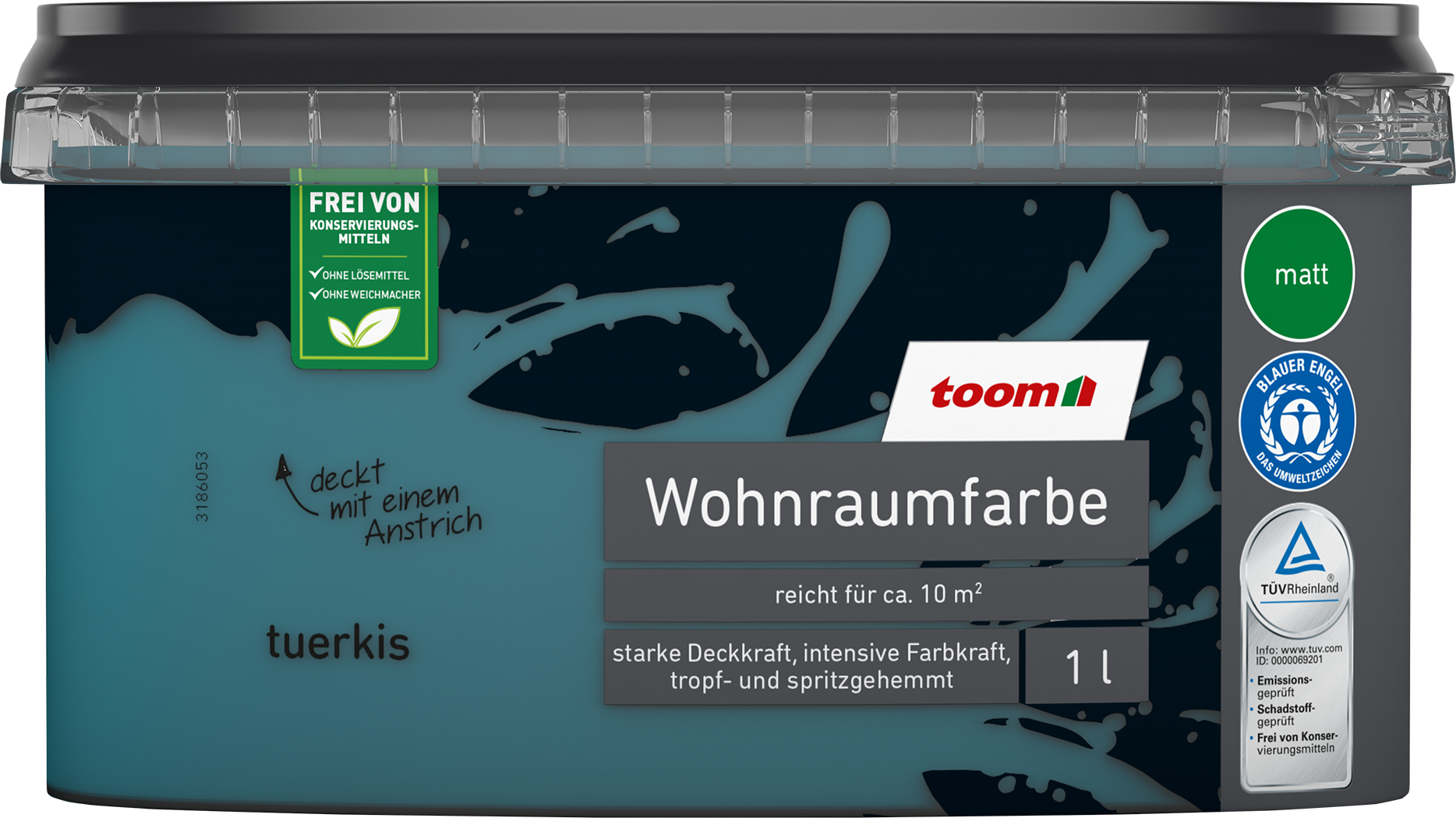 toom Wohnraumfarbe türkis matt 1 l