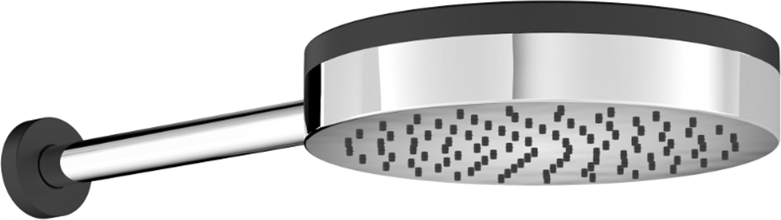 Thumbnail - Chris Bergen Design-Kopfbrause mit Brausearm chromfarben/schwarz matt Ø 25 cm