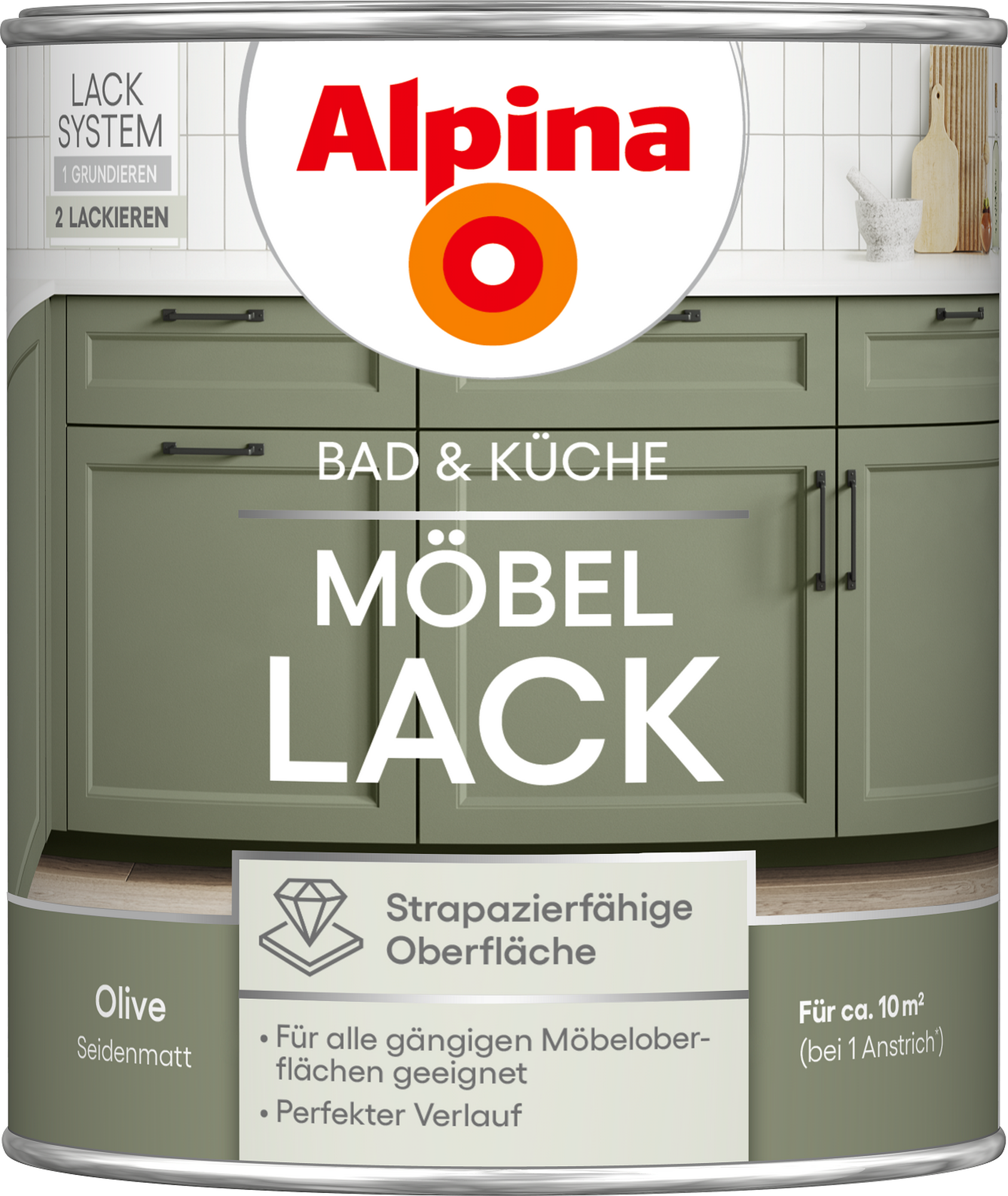 Alpina Möbellack Olive seidenmatt 750 ml