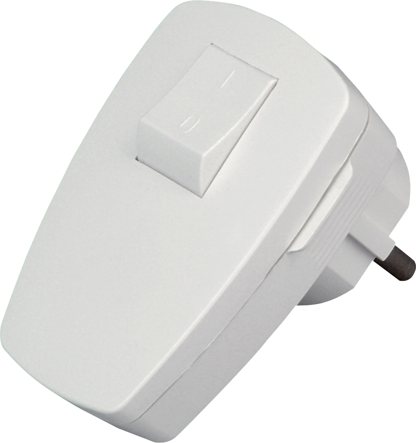 Kopp Stecker mit Schalter weiß