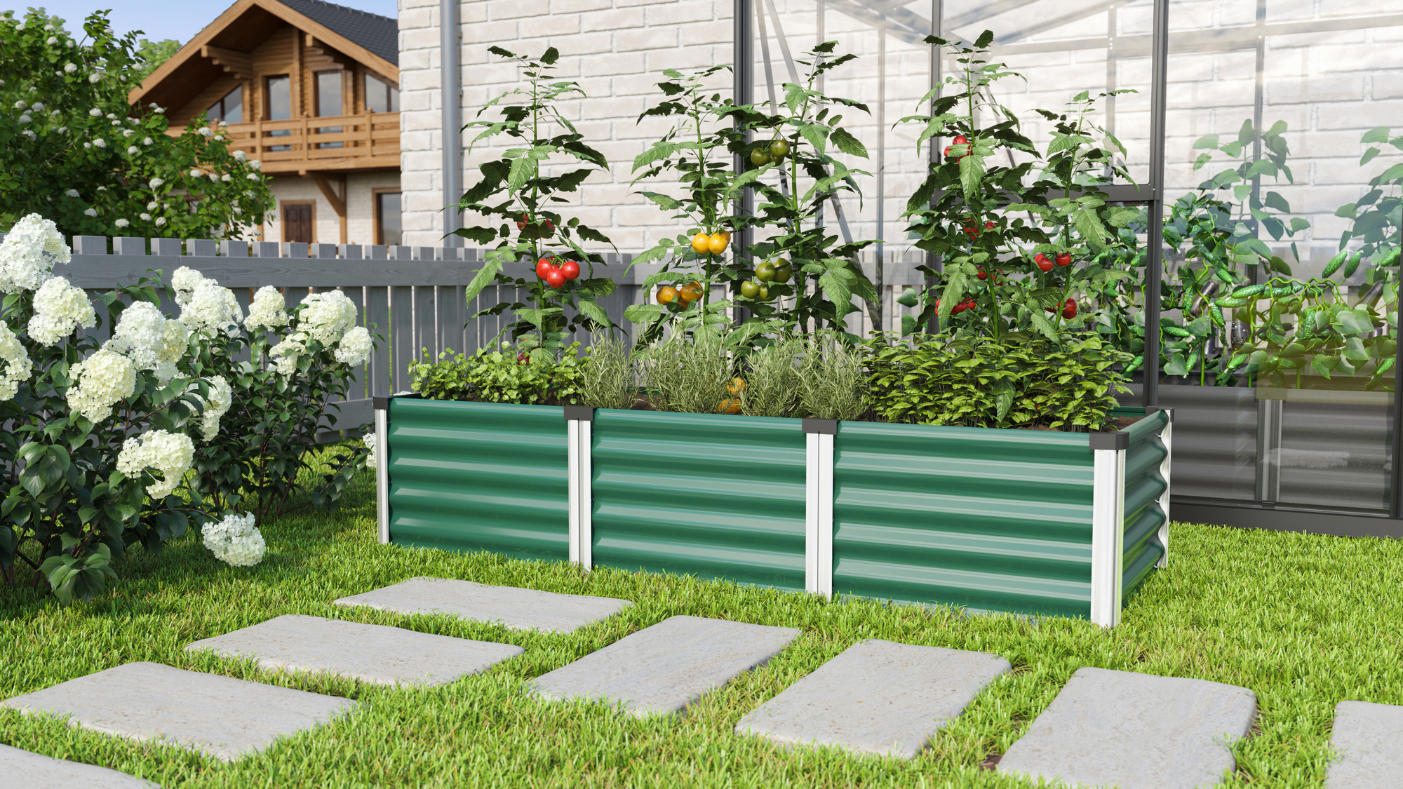 Vitavia Hochbeet 'Linus In & Out 401 S' 185 x 40 x 65 cm grün