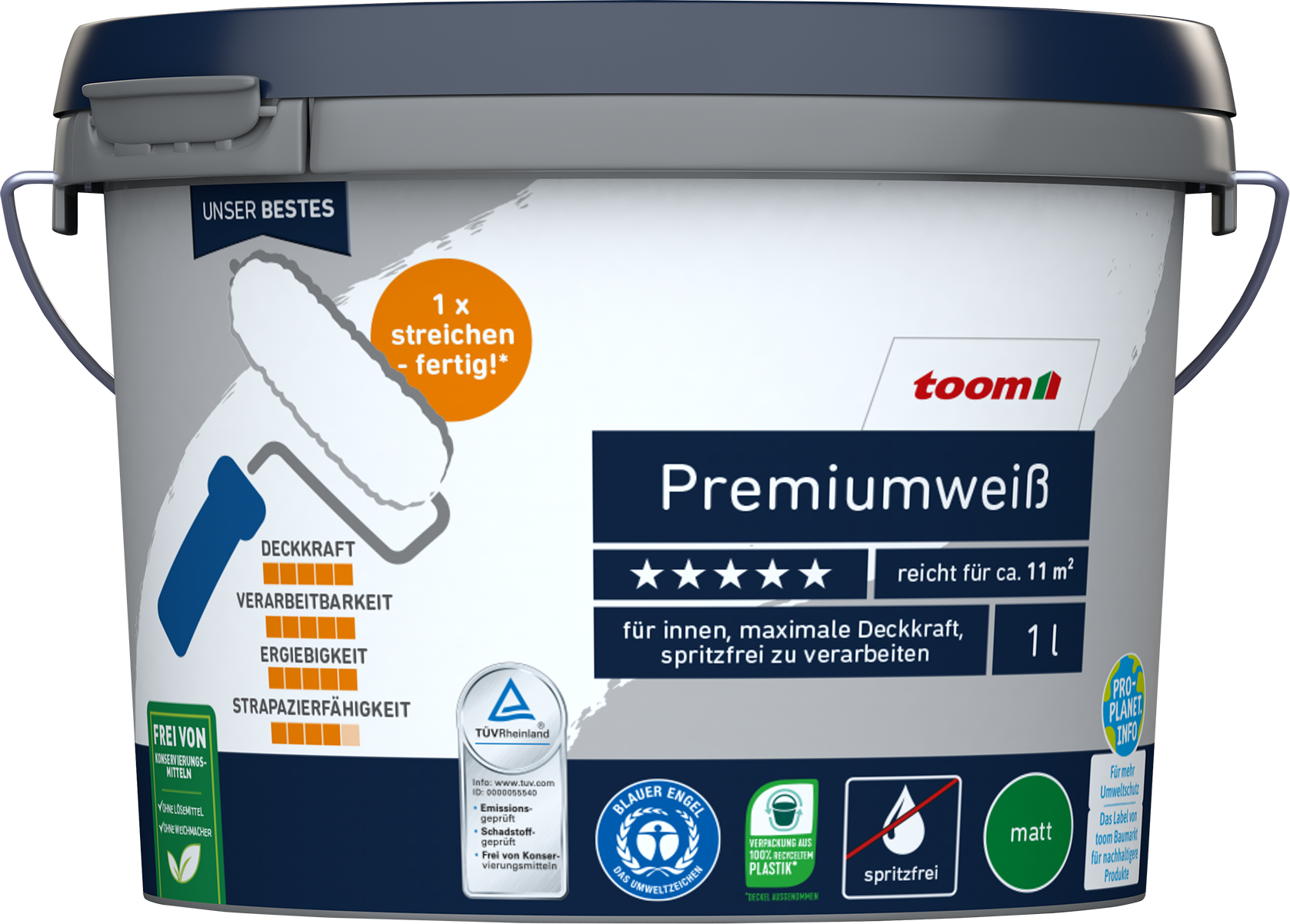 toom Premiumweiß matt 1 l