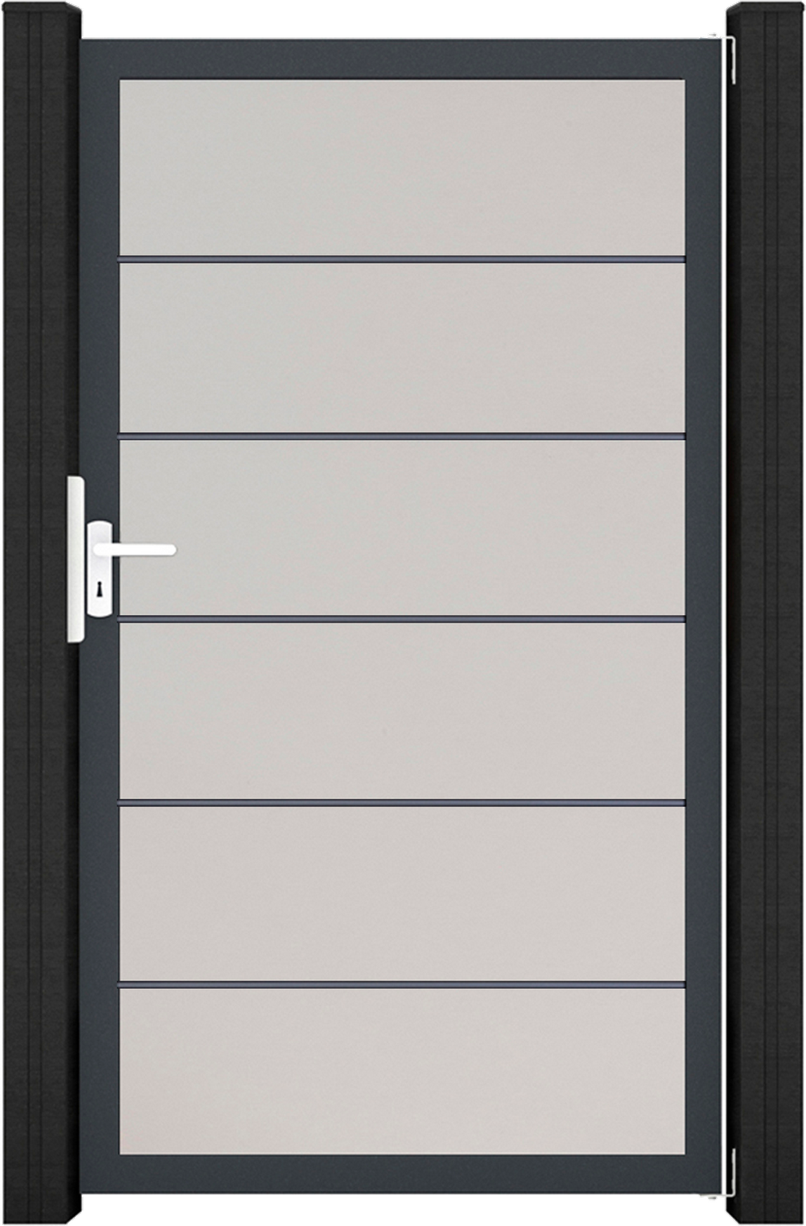 GroJa Einzeltor 'BasicLine Premium' Universal DIN weiß/anthrazit 100 x 180 cm