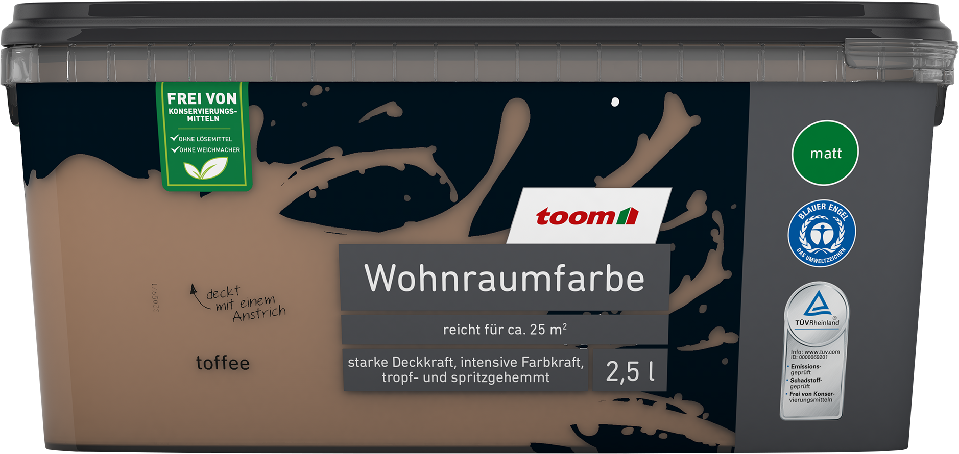toom Wohnraumfarbe 'Toffee' braun matt 2,5 l