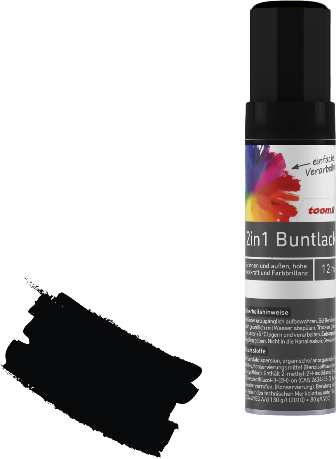 Thumbnail - 2in1 Buntlackstift 'Mitternacht' tiefschwarz glänzend 12 ml