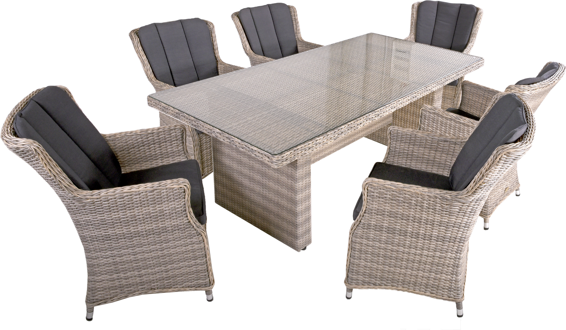 Garden Pleasure Gartenmöbel-Set 'Dijon' grau 7-teilig