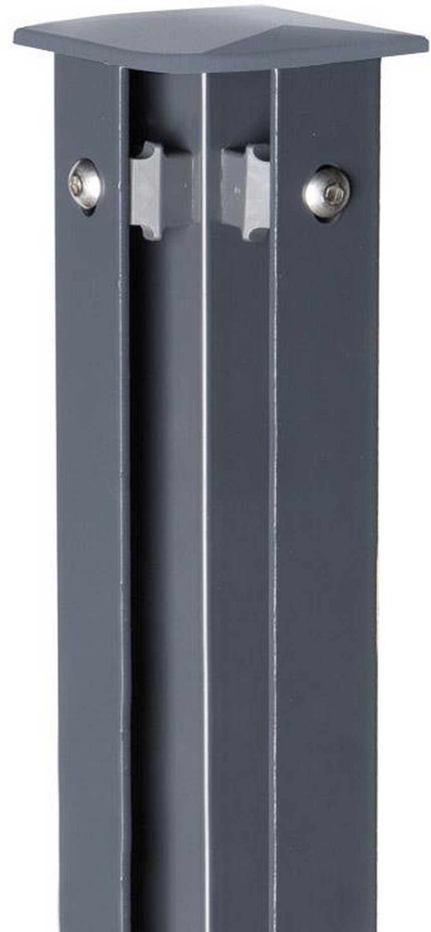 deutsche zauntechnik Eck-Zaunpfosten 'Typ VAPE' anthrazit 170 cm, für Doppelstabmattenzaun bis 123 cm Höhe