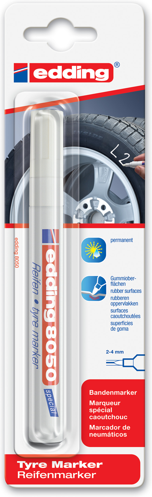 Thumbnail - Edding Reifenmarker '8050' weiß 2-4 mm