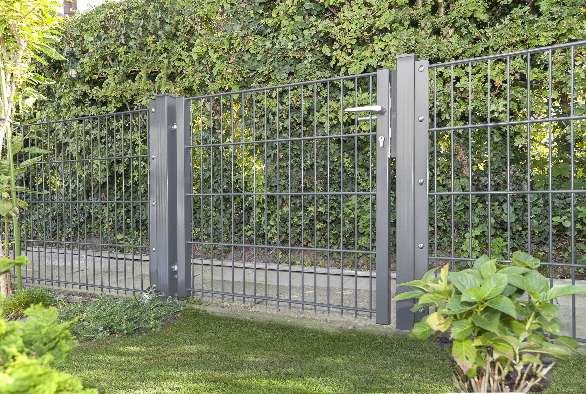 deutsche zauntechnik Drehflügeltor 'Vario light DS Pico' anthrazitgrau 96 x 103 cm