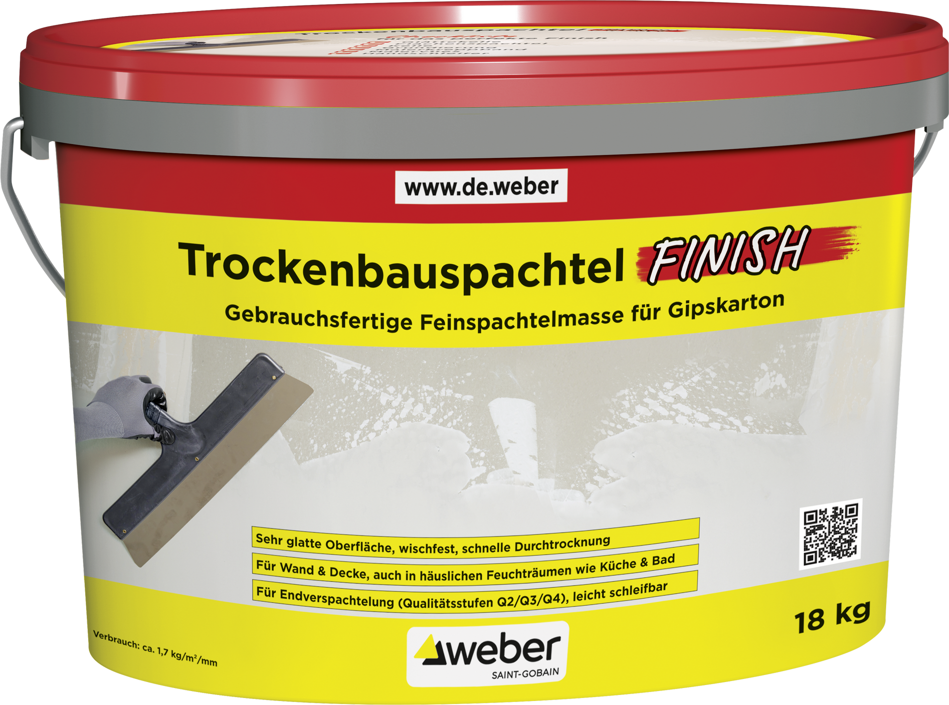 Thumbnail - Saint-Gobain Weber Trockenbauspachtel 'Finish' 18 kg