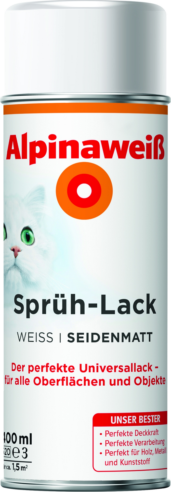 Sprühlack 'Alpinaweiß' seidenmatt 400 ml