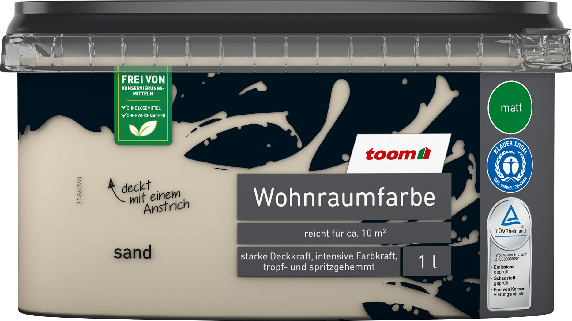 toom Wohnraumfarbe sandfarben matt 1 l